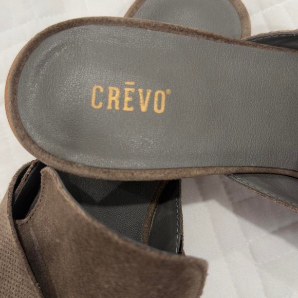 Crevo Womens Brown Suede Criss Cross Pointed Toe Mules Flats - Picture 2 of 6